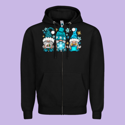 Winter Gnomies Zipper Hoodie Designed By Bundleandbundleshop
