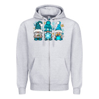 Heather Grey winter gnomies Zipper Hoodie - BundleAndBundleShop