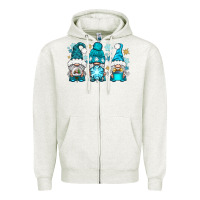Oatmeal Heather winter gnomies Zipper Hoodie - BundleAndBundleShop