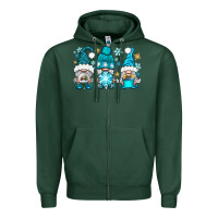 Sports Green winter gnomies Zipper Hoodie - BundleAndBundleShop