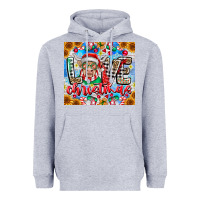 Heather Grey Love Christmas highland cow Heavyweight Hoodie - CowhideDigitalArt