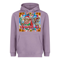 Lavender Love Christmas highland cow Heavyweight Hoodie - CowhideDigitalArt