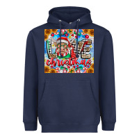Navy Love Christmas highland cow Heavyweight Hoodie - CowhideDigitalArt