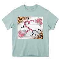 Arona customized leopard floral nurse Heavy Core Tee - MaliasSmallBusiness