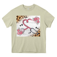 Mossy customized leopard floral nurse Heavy Core Tee - MaliasSmallBusiness