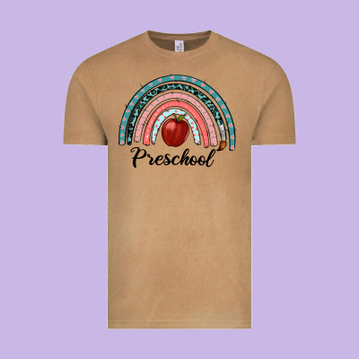 Preschool Rainbow Vintage Tee Designed By Ranaportraitstore