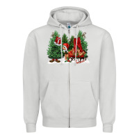 Dove Grey christmas santa Zipper Hoodie - FaDigitalArtStudio