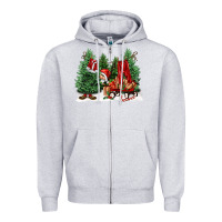 Heather Grey christmas santa Zipper Hoodie - FaDigitalArtStudio