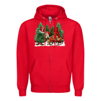 Red christmas santa Zipper Hoodie - FaDigitalArtStudio