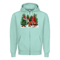 Seafoam christmas santa Zipper Hoodie - FaDigitalArtStudio