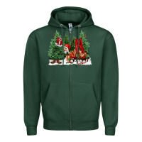 Sports Green christmas santa Zipper Hoodie - FaDigitalArtStudio