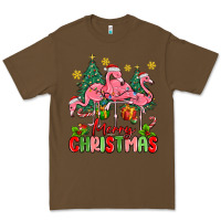 Cacao merry christmas flamingos Premium Tee - MaliasSmallBusiness