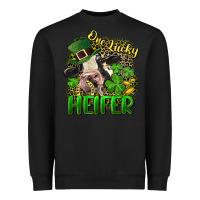 Black One lucky Heifer Heavyweight Sweatshirt - CowGirlArtShop
