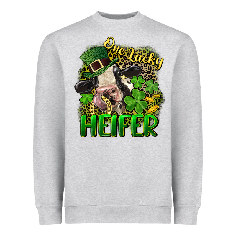 One Lucky Heifer Heavyweight Sweatshirt by CowGirlArtShop | Teevron