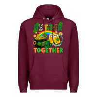 Burgundy St. Patrick's Day better together Premium Hoodie - FaDigitalArtStudio
