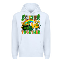 White St. Patrick's Day better together Premium Hoodie - FaDigitalArtStudio