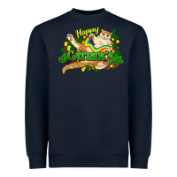 Navy St. Patrick's Day cat Heavyweight Sweatshirt - HowdyJamesFarm