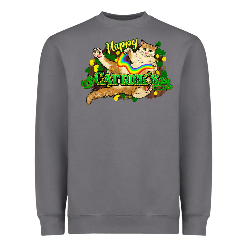 St. Patrick's Day Cat Heavyweight Sweatshirt by HowdyJamesFarm | Teevron
