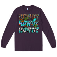 Plum Western Howdy Howdy Howdy Long Sleeve Tee - HowdyJamesFarm