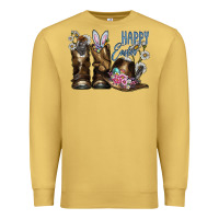 Antique Gold Happy Easter Premium Sweatshirt - CowhideDigitalArt