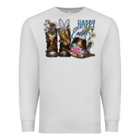 Dove Grey Happy Easter Premium Sweatshirt - CowhideDigitalArt