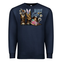 Navy Happy Easter Premium Sweatshirt - CowhideDigitalArt