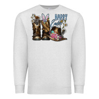 Oatmeal Heather Happy Easter Premium Sweatshirt - CowhideDigitalArt