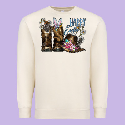 Happy Easter Premium Sweatshirt Designed By Cowhidedigitalart