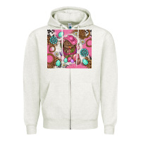 Oatmeal Heather Cowboy Bunny Easter Tumbler Zipper Hoodie - BundleAndBundleShop