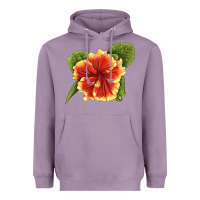 Lavender Hawaiian Hibiscus Flower Illustrations Heavyweight Hoodie - LillyAllenDesigns