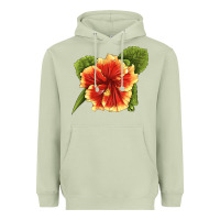 Matcha Hawaiian Hibiscus Flower Illustrations Heavyweight Hoodie - LillyAllenDesigns