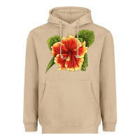 Mushroom Hawaiian Hibiscus Flower Illustrations Heavyweight Hoodie - LillyAllenDesigns