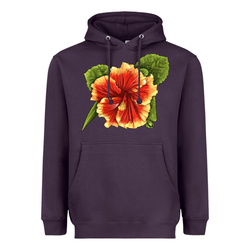 Hawaiian Hibiscus Flower Illustrations Heavyweight Hoodie by LillyAllenDesigns | Teevron