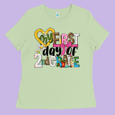 My First Day Of 2nd Grade Ladies Tee Designed By Nancycooperartshop