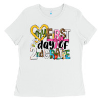 White my first day of 2nd grade Ladies Tee - NancyCooperArtShop