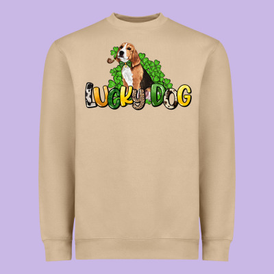Lucky Dog St. Patrick's Heavyweight Sweatshirt Designed By Howdyjamesfarm