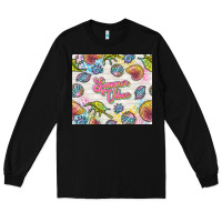 Black summer vibes with sea shells Long Sleeve Tee - TumblerDesignByShophia