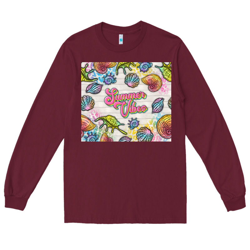 Summer Vibes With Sea Shells Long Sleeve Tee by TumblerDesignByShophia | Teevron