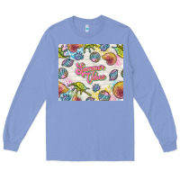 Colony Blue summer vibes with sea shells Long Sleeve Tee - TumblerDesignByShophia
