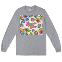 Heather Grey summer vibes with sea shells Long Sleeve Tee - TumblerDesignByShophia