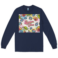 Navy summer vibes with sea shells Long Sleeve Tee - TumblerDesignByShophia