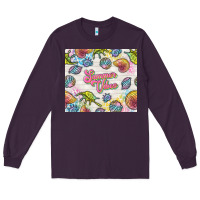 Plum summer vibes with sea shells Long Sleeve Tee - TumblerDesignByShophia