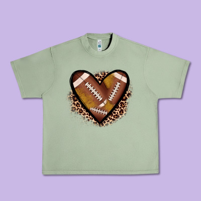 Heart Football Urban Heavy Tee Designed By Jahusdesignshop
