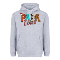 Heather Grey Papa Claus Heavyweight Hoodie - CowhideDigitalArt