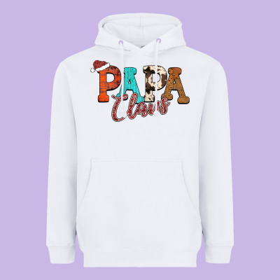 Papa Claus Heavyweight Hoodie Designed By Cowhidedigitalart