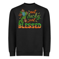 Black Not lucky just Blessed with Cross St. Patricks day Heavyweight Sweatshirt - HowdyJamesFarm