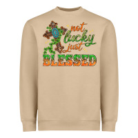 Not Lucky Just Blessed With Cross St. Patricks Day Heavyweight Sweatshirt | Teevron