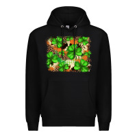 Black st.patricks plaid  green glitter cowhide  leopard Premium Hoodie - FaDigitalArtStudio