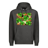 Charcoal Heather st.patricks plaid  green glitter cowhide  leopard Premium Hoodie - FaDigitalArtStudio