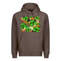 Coffee st.patricks plaid  green glitter cowhide  leopard Premium Hoodie - FaDigitalArtStudio
